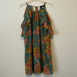 Blue Rain cold shoulder dress. Sz S